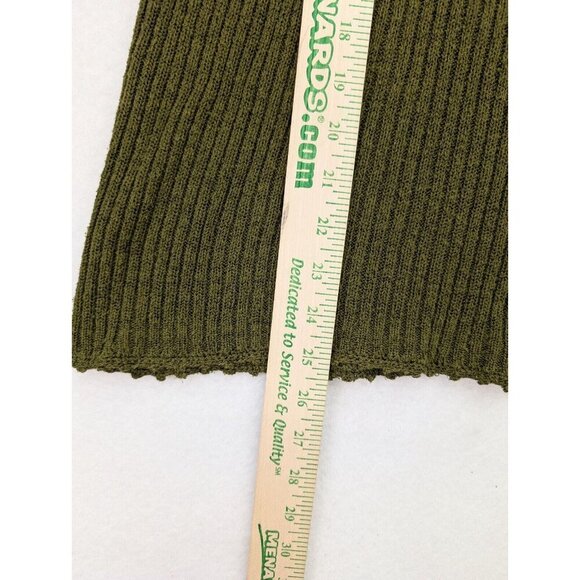 Vintage 90s Women's Sweater Size XL Green Short Sleeve Ribbed Croft & Barrow - Picture 12 of 14